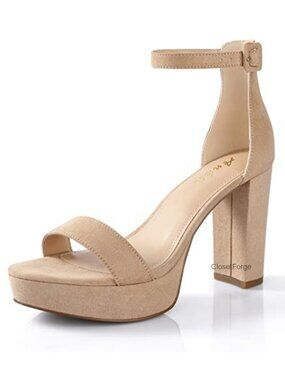 Chunky Platform Heels 4 Inch Block Heeled Sandals Women Comfortable Open Toe